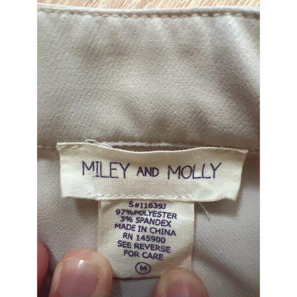 Miley and Molly Lightweight Beige Moto Jacket Cropped Size Medium - Picture 3 of 6